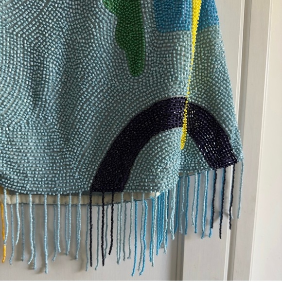 Staud Le Sable Square-Neck Beaded Mini Dress in Daffodil Dream Size XS - Picture 7 of 12